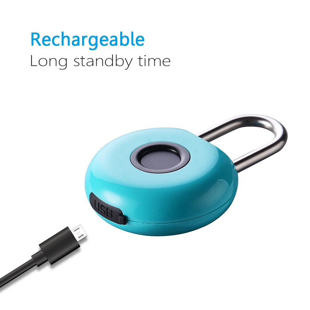 

Hot Smart Lock Rechargeable Lock Anti-Theft Keyless IP65 Waterproof Fingerprint Lock Fingerprint Padlock for Door Luggage Case B