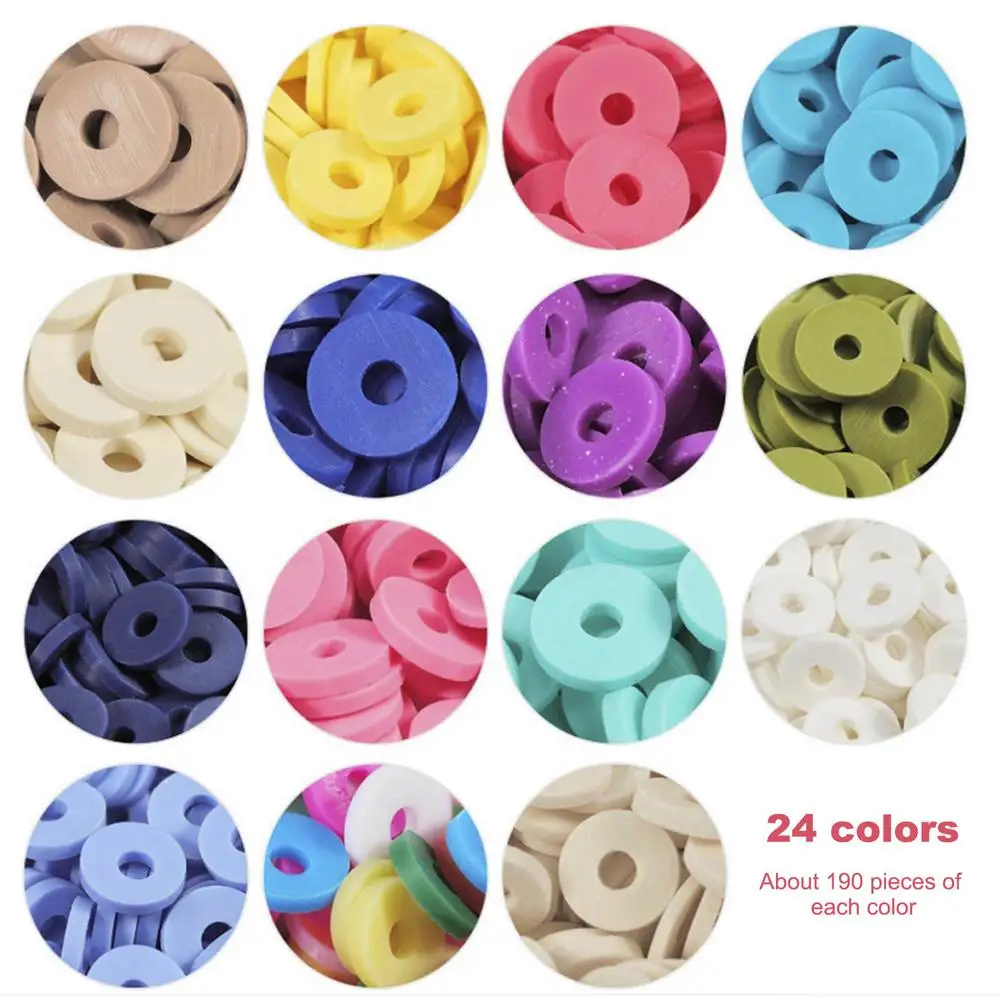 Discos de Argila Crianças Faça Você Mesmo Jóias Fazendo Artesanato Boêmio Pulseira Brinquedos Kit Polímero Plana Redonda Solta Espaçador Contas Jogo 6 Brinquedos e hobbies