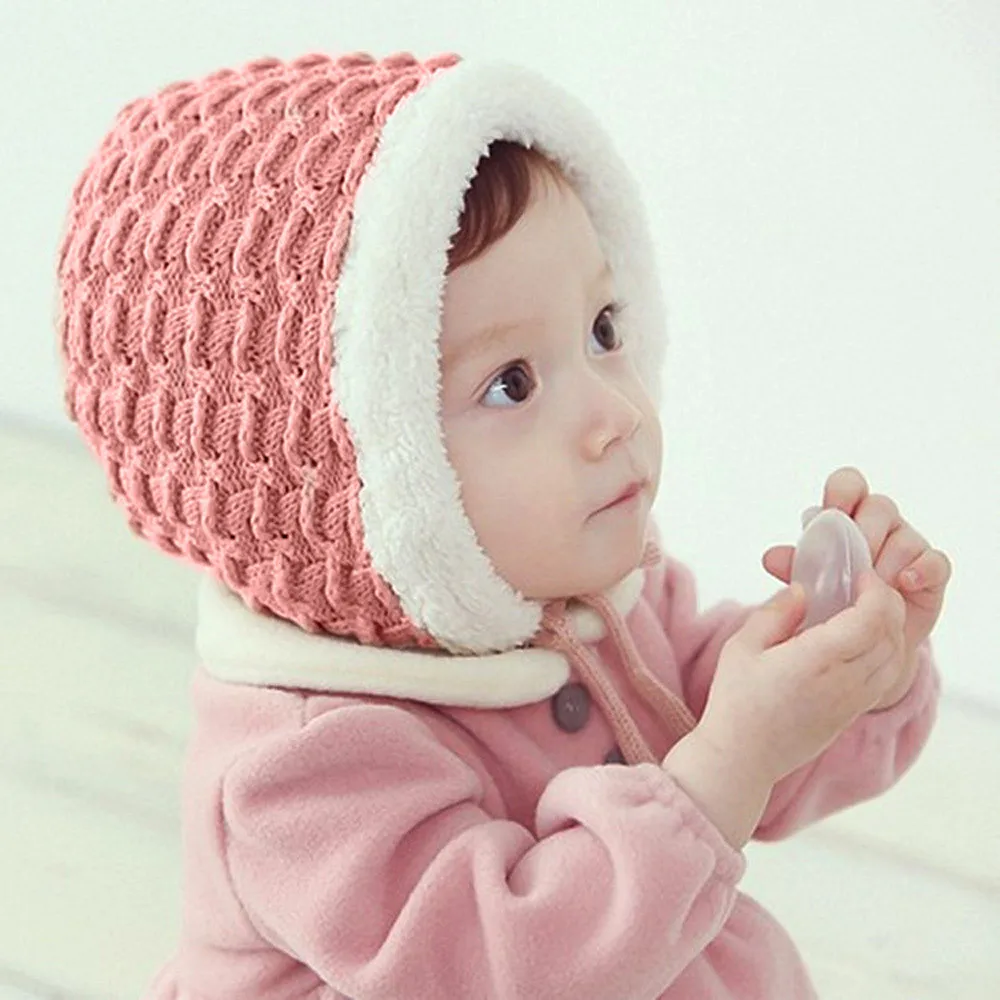 ARLONEET Cute Toddler Kids Hats Girls Boy Baby Winter Warm Velvet Wool Knitted Earmuffs Hat 2019 Cap Children's Caps | Детская