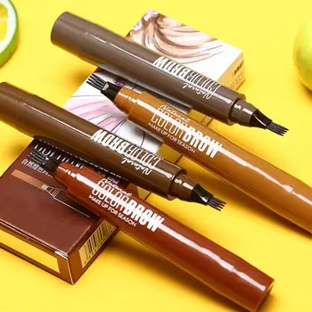 

1Pcs Extremely Fine Microcarving Eyebrow Pencil Four Pen Eyebrow Waterproof Fork Heads Tattoo Pen Durable Eyebrow