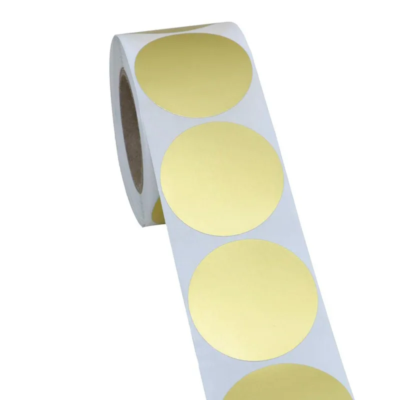 Conectores vacíos redondos dorados pegatinas artesanales sello etiquetas 50 etiquetas por wad theacher DIY pegatinas para el paquete adhesivo papelería