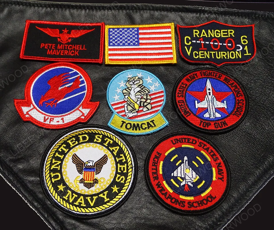 

US Naval Aviator Fighter Tactics Aviation Pilot Aircraft Flight Navy Tomcat Patch Badge Applique Set for Flight Suit Costume
