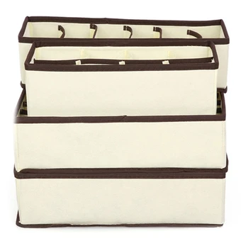 

4PCS Storage Boxes Underwear Divider Drawer Lidded Closet Organizer Ropa Interior Organizador for Ties Socks Shorts Brar