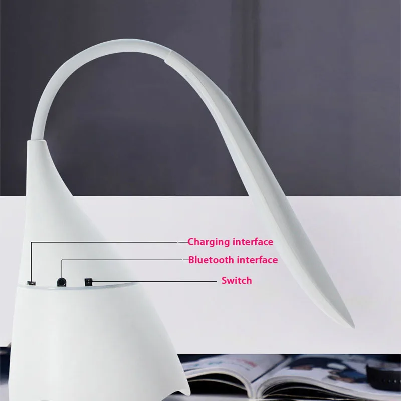 СВЕТОДИОДНЫЙ беспроводной Настольный светильник для защиты глаз с usb-зарядкой Bluethooth динамик светодиодный светильник для чтения бесступенчатый Домашний Светильник