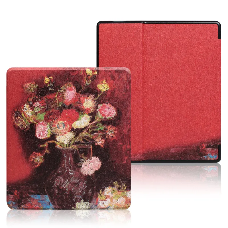 Red vase Магнитная Обложка с рисунком чехол подходит " Kindle Oasis / читалка для Kindle Oasis 2/3 Авто сон/Пробуждение нежный чехол - Цвет: Red vase