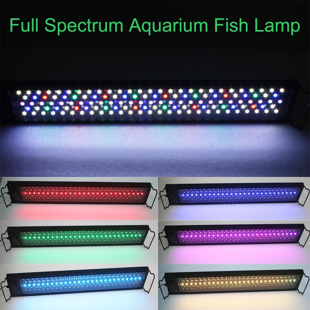 Vízálló Led -Es Akvárium Fény Teljes Spektruma 24 Hüvelyk 30 Hüvelykes Programozható Napkelte Napnyugta Timmer Az Aqua Halak Tartályaihoz, Meghosszabbítható