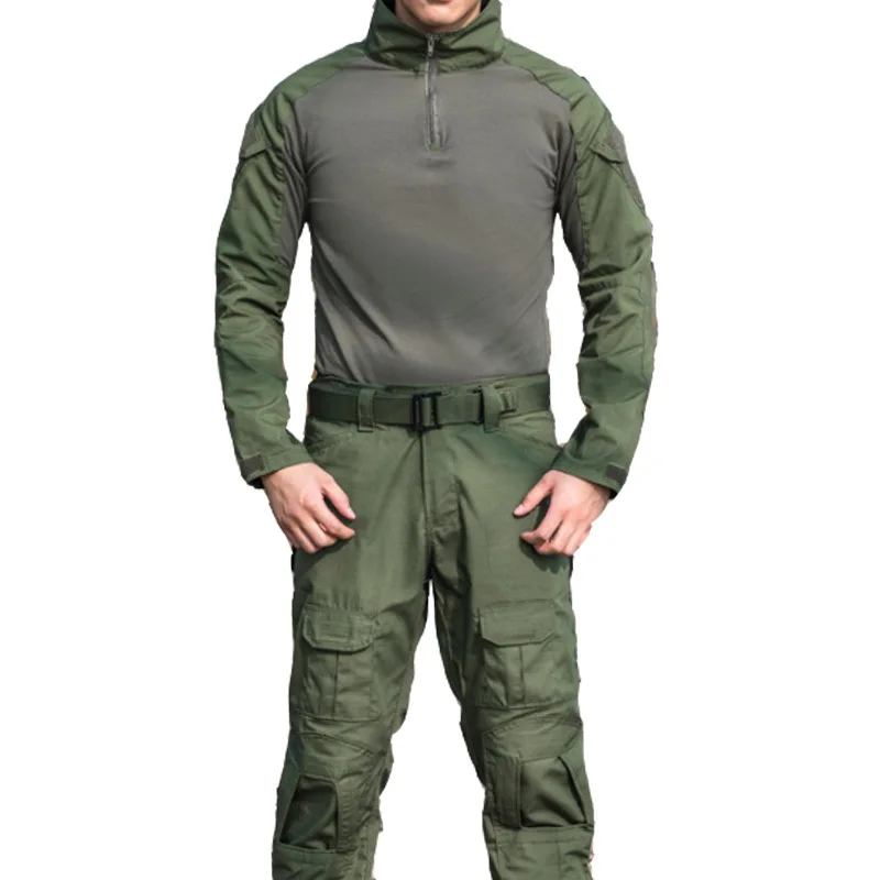 ZED Traje de Ropa táctica,táctico Chaqueta de Uniforme de Combate Camisa y Pantalones Traje para ejército Militar Airsoft Paintball Caza Juego de Guerra de Camuflaje