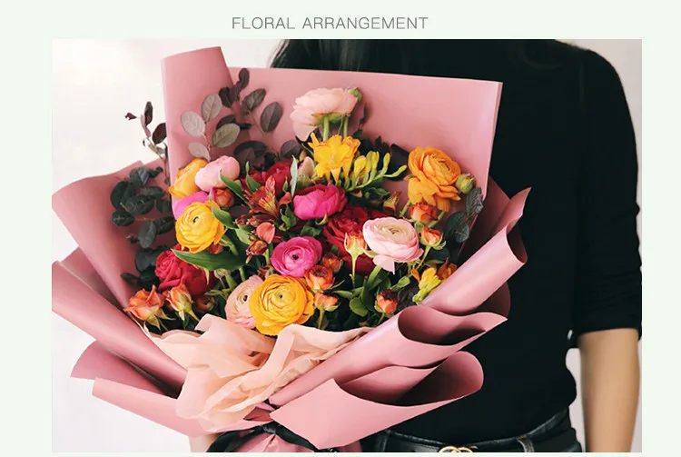 60cm/45cm 20PCS 2 color Flower Paper Packaging Gift Waterproof Double-sided Color Florist Wrapping Paper Flower Bouquet Supplies