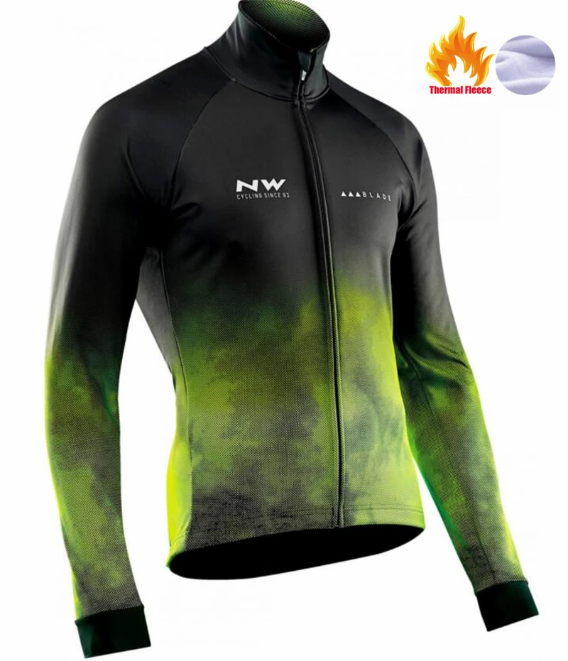 Northwave теплый Зимняя Теплая Флисовая велосипедная одежда NW Мужской трикотажный костюм для прогулок верховой езды на велосипеде MTB Одежда комбинезон комплект - Цвет: Pic Color