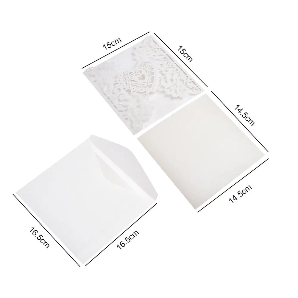  10PCS European Style Invitations Cards Elegant Delicate Carved Lace Wedding Party Invitations Cards - 4000262993195