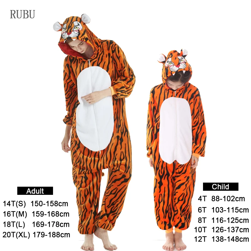 Kuguurumi/пижамы с единорогом; детские пижамы с животными для мальчиков и девочек; детские пижамы с пандой; комбинезон для мальчиков; зимняя одежда для сна - Цвет: Tiger