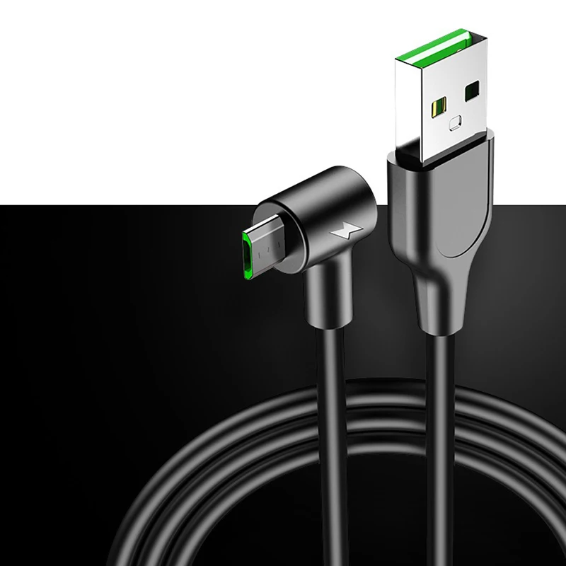 90 градусов микро USB кабель 3A мобильный телефон зарядное устройство для Samsung S6 S5