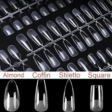 

X False Nails Extension System Full Cover Gel Press On Nails Stiletto Coffin Fake Nail Manicure Salon Supply