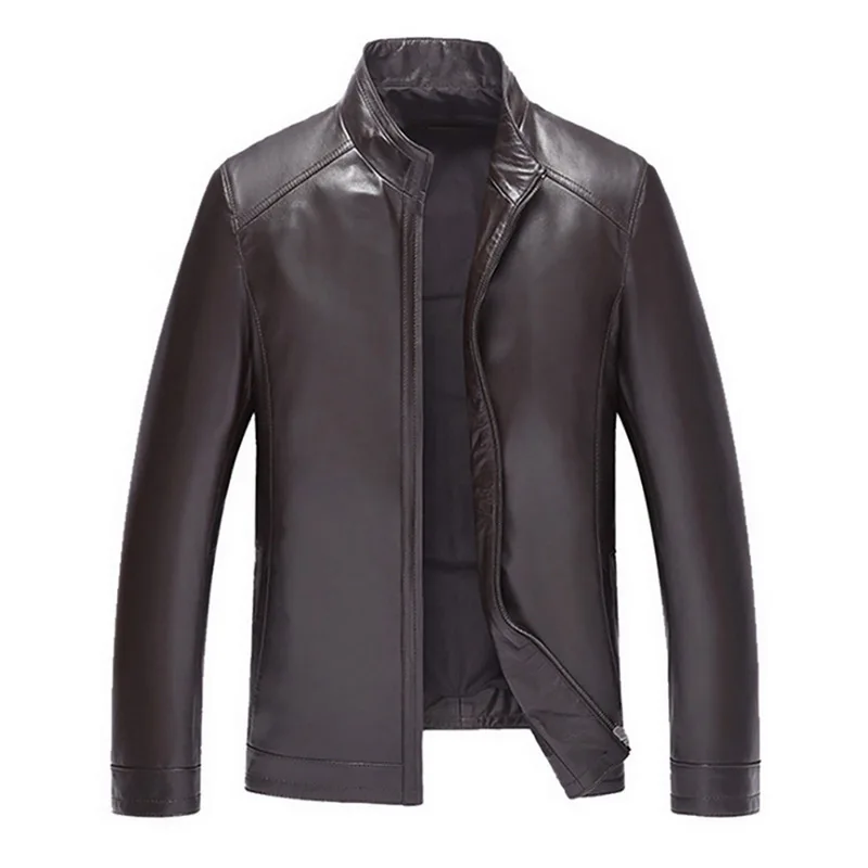 Мужские кожаные куртки, пальто, Мужская теплая коричневая черная куртка для мужчин, верхняя одежда, мужские пальто