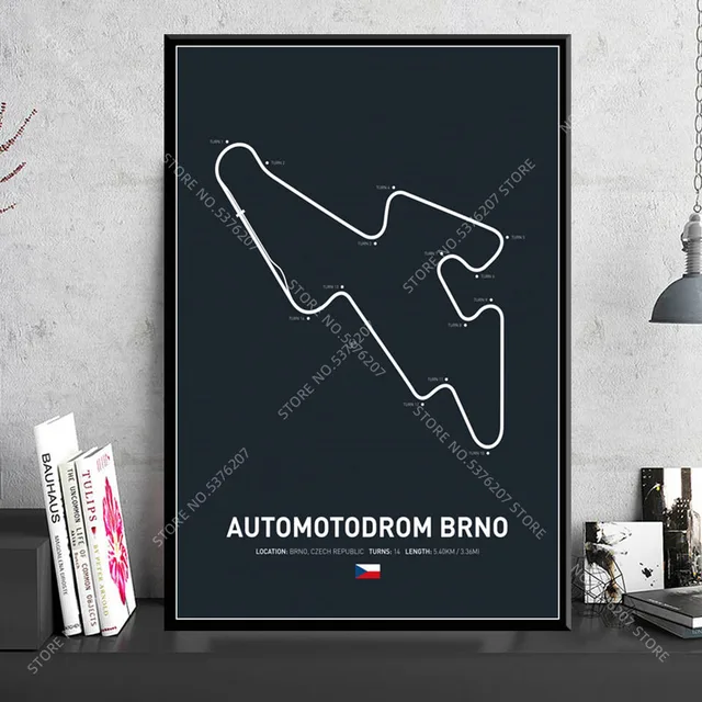 G656 Art Decor Race Circuit Park Zandvoort Circuit Track Layout Wall Art Canvas Painting Silk Poster 5