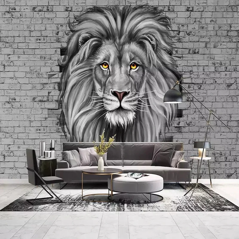 Custom-Photo-Wallpaper-Modern-Black-And-White-Lion-Mural-Living-Room-Kids-Bedroom-Background-Wall-Painting (2)