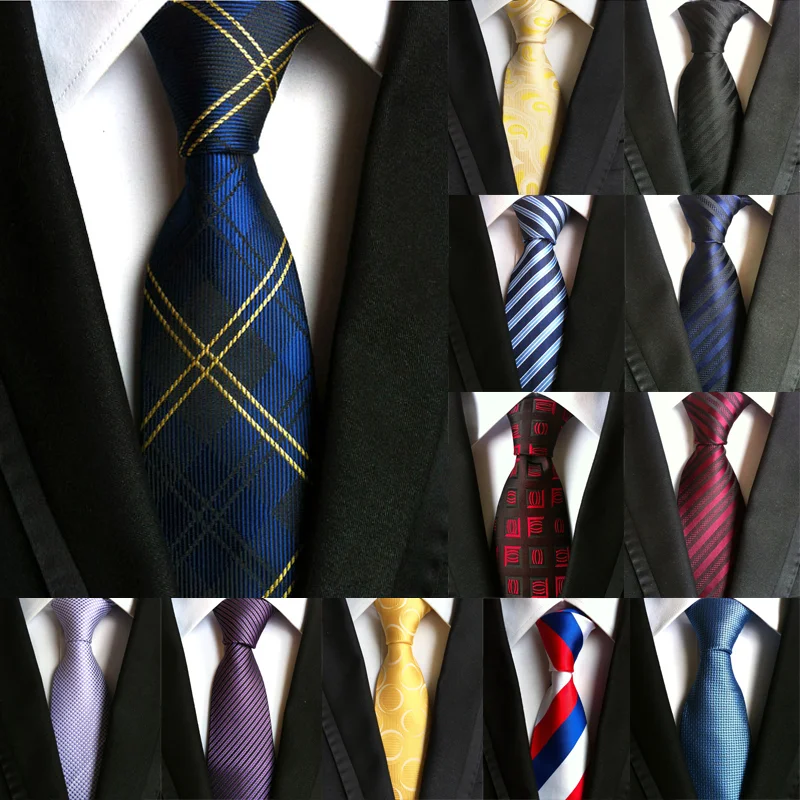 цена Новые мужские шелковые галстуки, тканые галстуки, клетчатые полосатые галстуки, мужской галстук 8 см, галстук для торжественных случаев, праздничный праздник, свадебные подарки