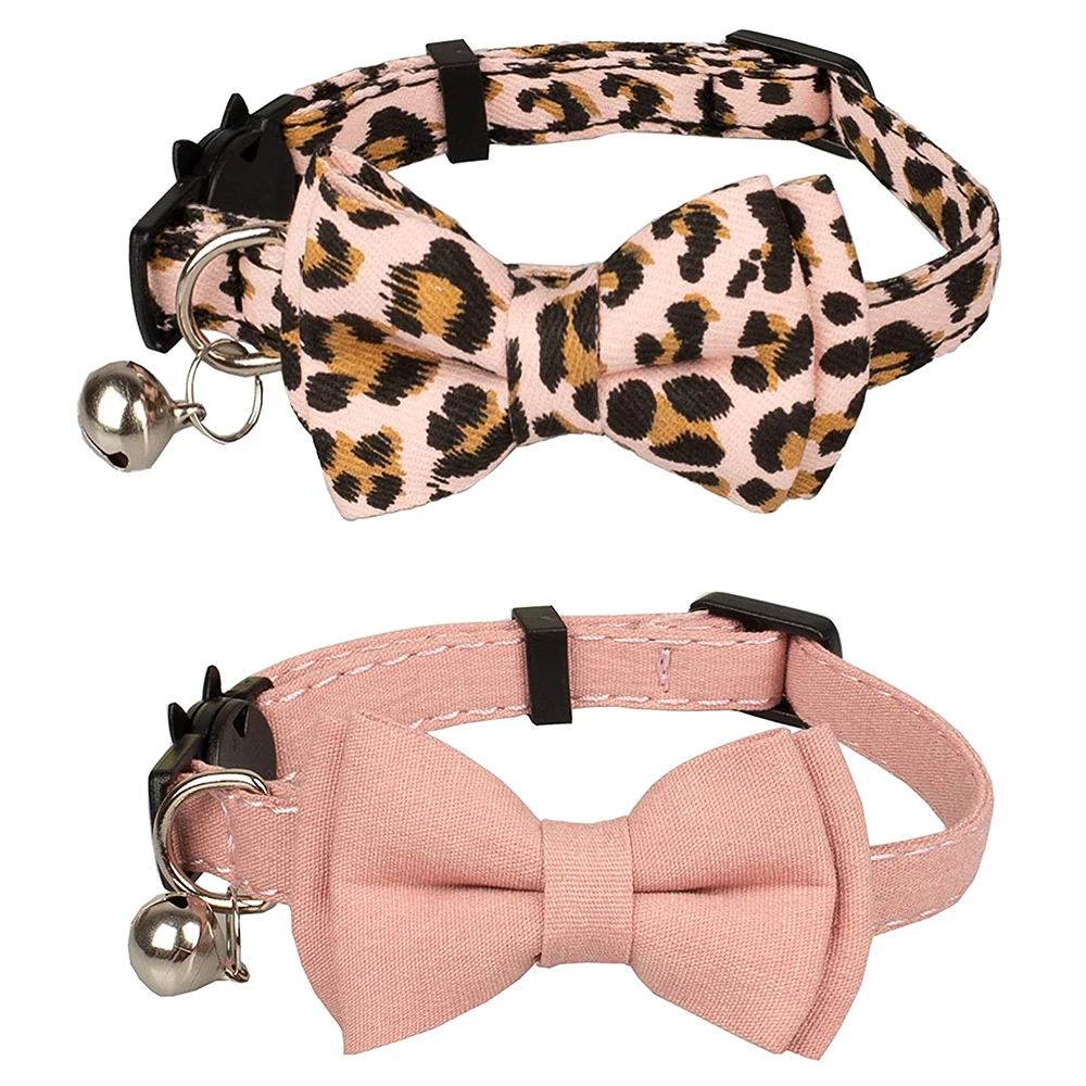 Cats Collar Breakaway with Bell Bowtie Basic Solid Color Cat Collars with Quick Release Buckle Simple and Classic Pattern Cats Collar Breakaway with Bell Bowtie Basic Solid Color Cat Collars with Quick Release Buckle Simple and Classic Pattern
