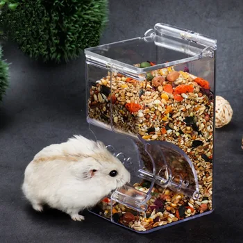 

Hamster Rabbit Food Dispenser Feeder Plastic Clear Automatic Pet Feeder For Hamster Guinea Pigs Small Pet Food Bowl Container