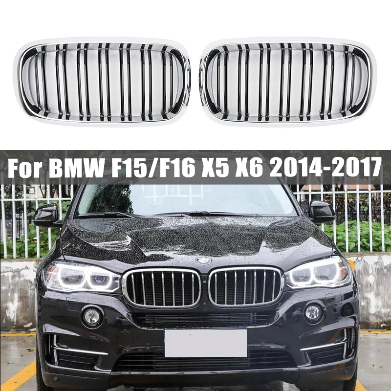 

Pair Car Kidney Grill Gloss Black M Racing Grille For BMW F15/F16 X5 X6 2014 2015 2016 2017 Car Tuning Front Grills Accessories