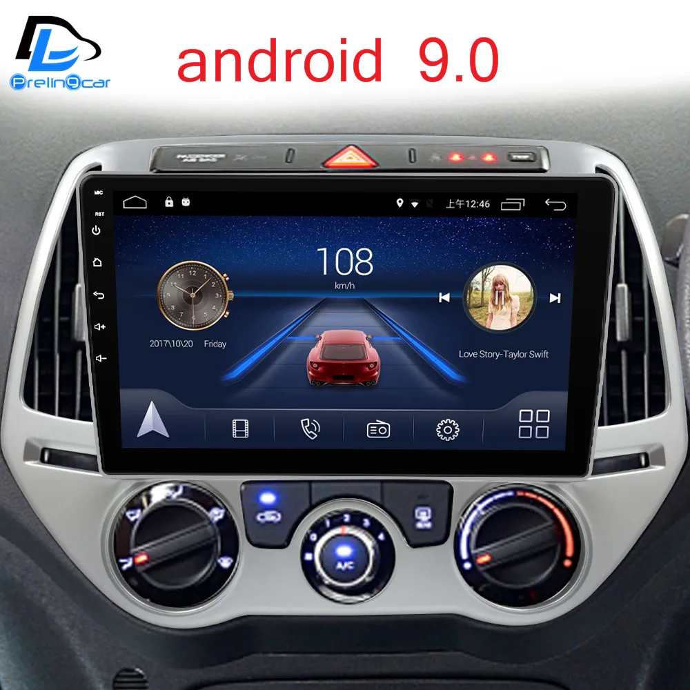 4G Lte Android 9,0 gps Мультимедийная навигационная система для HYUNDAI I20 2012- лет автомобильный dvd-плеер Подушка монитор подголовник радио