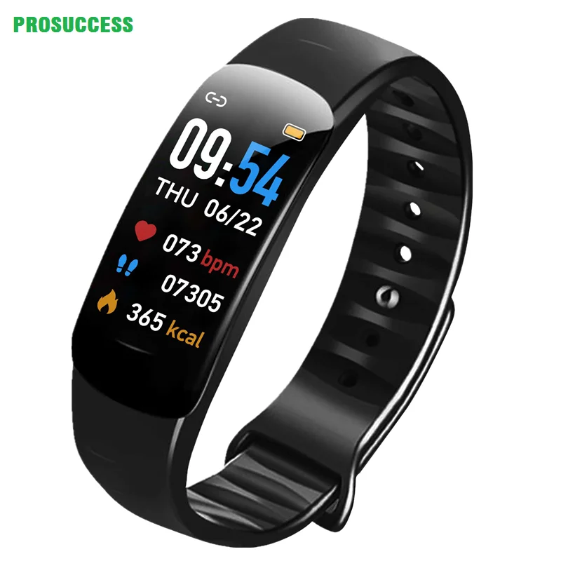 C1 Color Screen Smart Bracelet  With Heart Rate Blood Pressure Pedometer Bluetooth Push Notification Call ReminderLongStandby