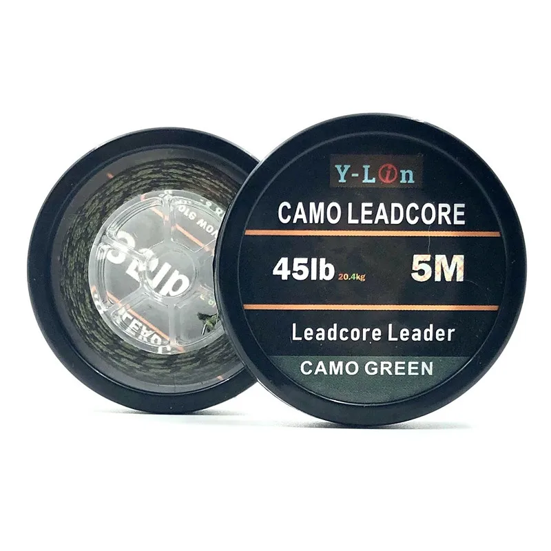 5m Braided Lead Core Carp Leader Line Camo Brown Mainline Leadcore for Carp Rig Chod Helicopter Rig Carp Coarse Fishing Line