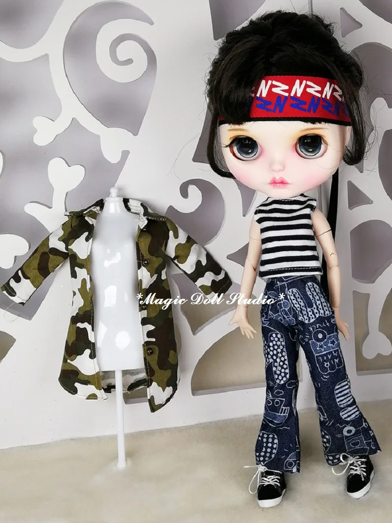 [MK006] Neoblythe макияж кукла черные короткие волосы с макияж лицо и камуфляж Oufits кукла для розничной продажи