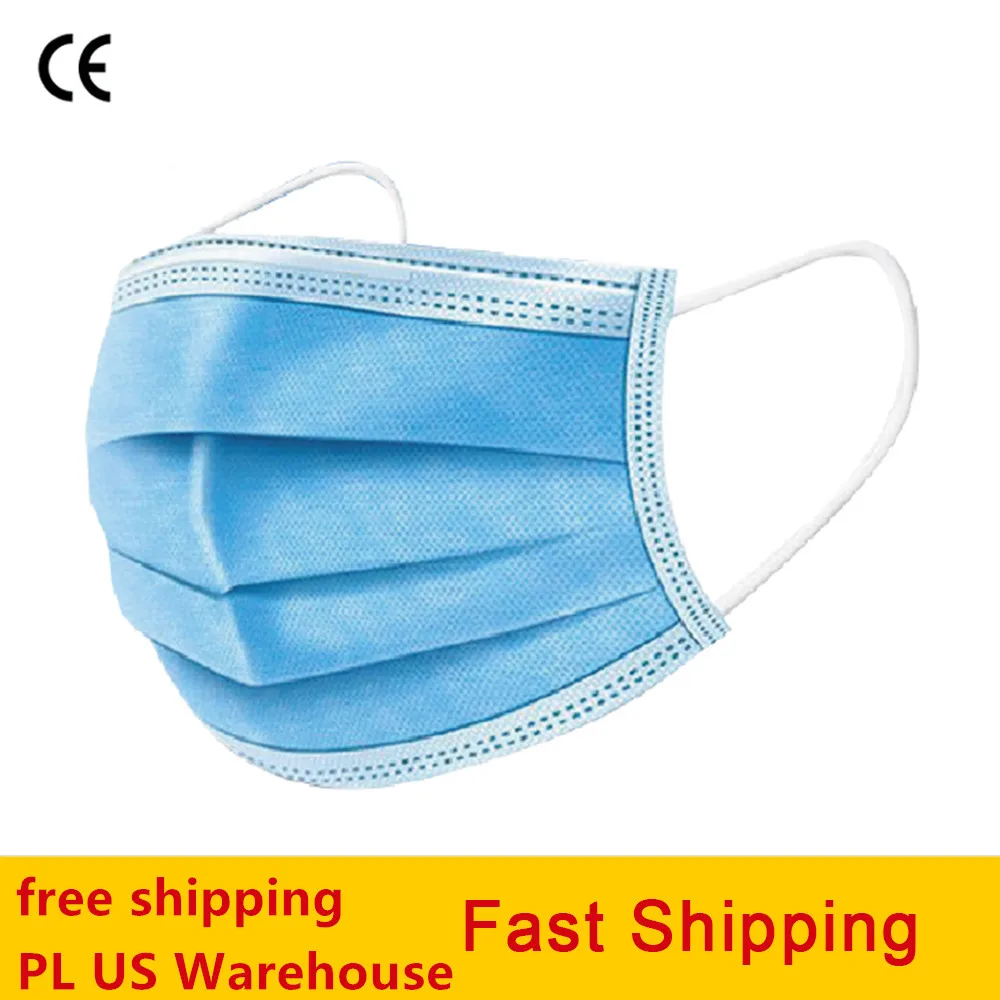 

3-layer Protective Disposable Face Mask Anti-bacterial Mouth Cover Anti Dust Face Mask Elastic Ear Loop Dust Filter Safety Mask