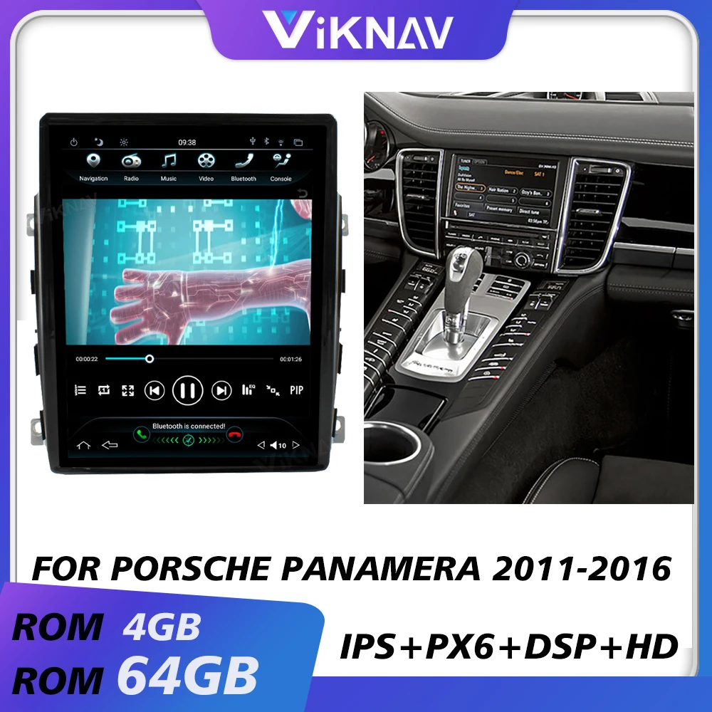 

car gps navi multimedia player for porsche panamera 2011-2015 android auto radio car audio tape recorder vertical screen