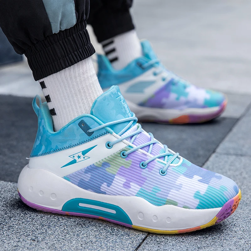 2021 New Fashion Men's Basketball Shoes Lightweight High Top Basketball