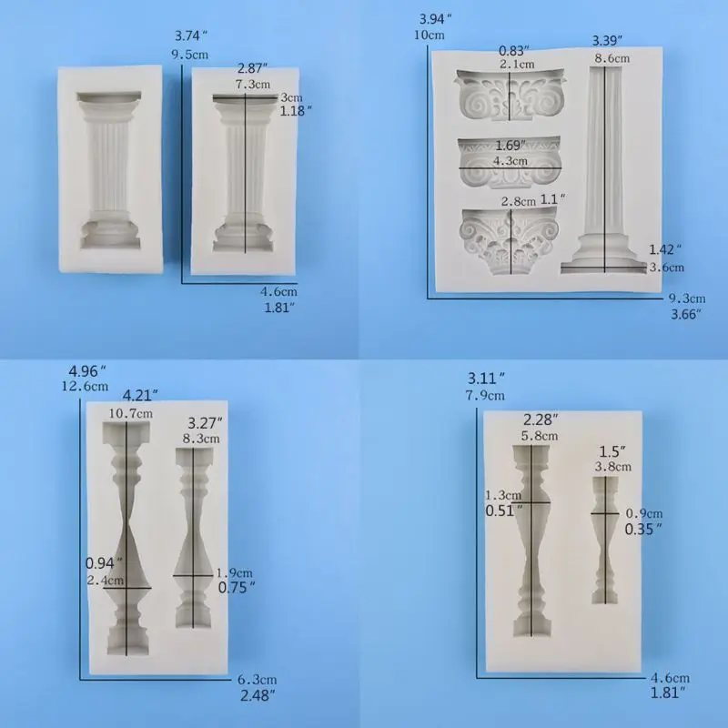 Ancient Greek Pillars Mold Roman Column Mold Sugarcraft Epoxy Resin Art Silicone Mold