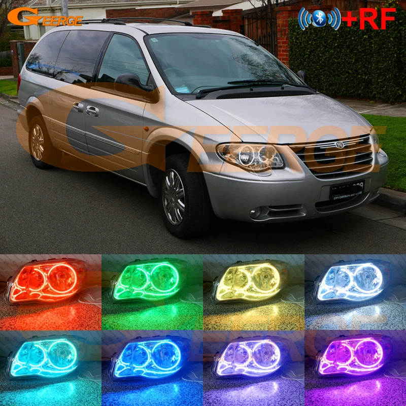 Для Chrysler Voyager Grand IV 2005 2006 2007 2008 RF Remote BT App многоцветный ультра яркий RGB LED Angel Eyes halo ring |