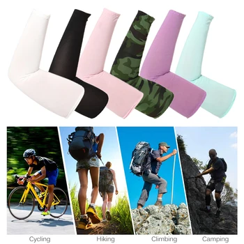 

Men Women Arm Solid Sleeve Warmer Cotton Fingerless Gloves Cuff Sun Hand Protect Anti-UV Running Golf Driving Cycling Arm Sleeve