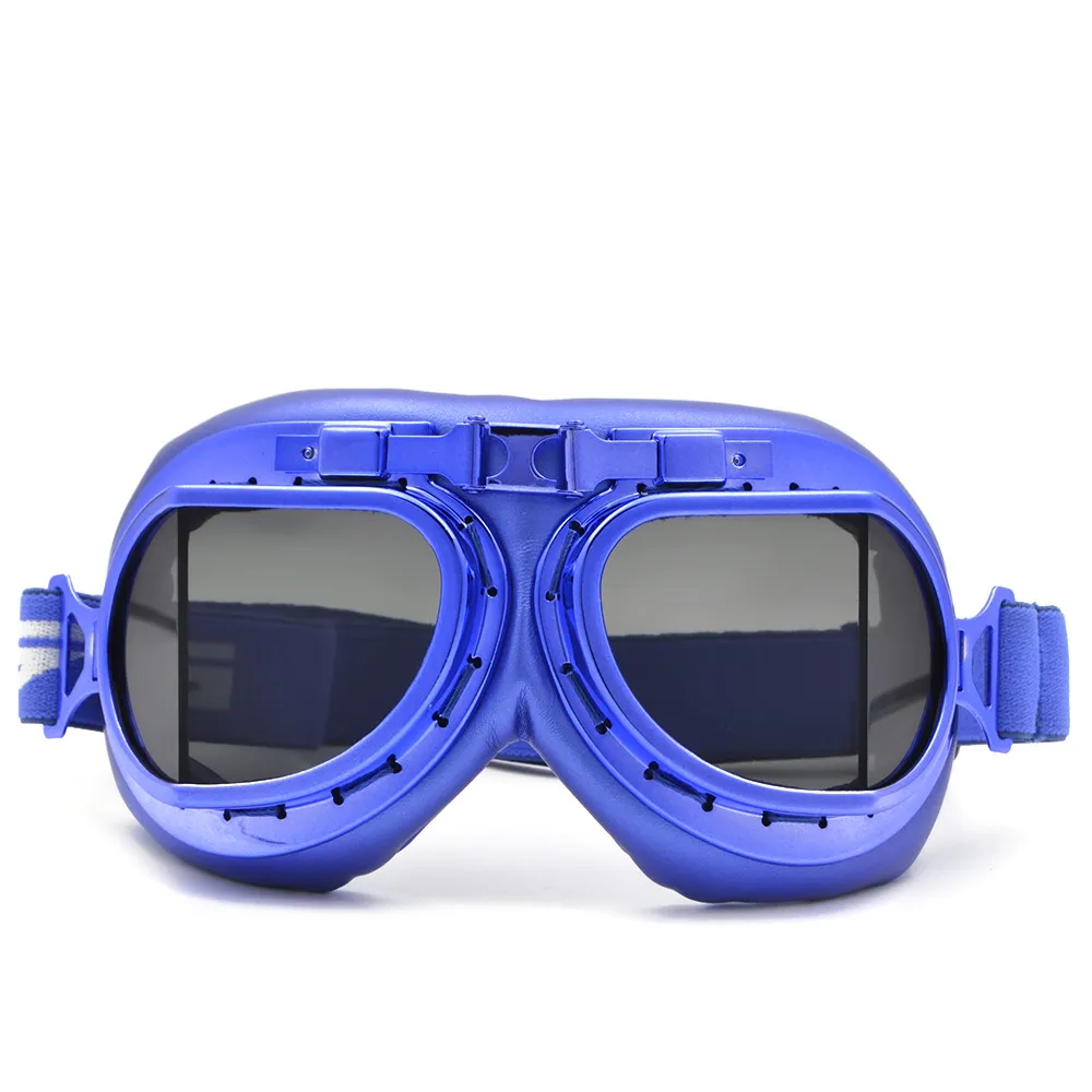 Blue Goggles Smoke BJMOTO дым мотокросс шлем пилот, мотоцикл Jet Ретро Винтаж Второй мировой войны очки скутер Очки для Harley велосипед - Цвет: Blue Goggles Smoke