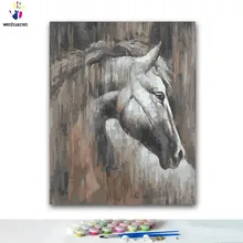 DIY окраска по номерам лошадь картины по номерам с комплекты 40x50 защелка