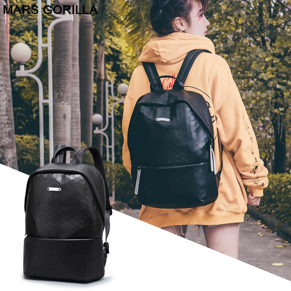 

female leather backpack large capacity sport knapsack summer 2020 new fashion casual computer bag men's backpack