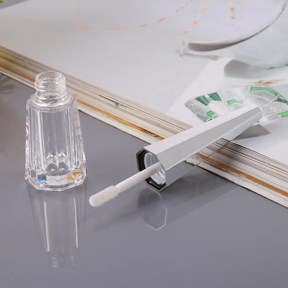 

1PC Portable 7ml Geometric Cone Shape Empty Clear Lip Gloss Container DIY Lip Balm Liquid Lipstick Tube Dispenser Bottle