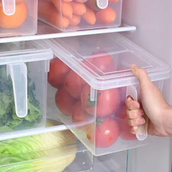 

Kitchen Transparent Plastic Storage Box Refrigerator Fresh-keeping Storage Box Grain Multi-grain Container Household Storage Box