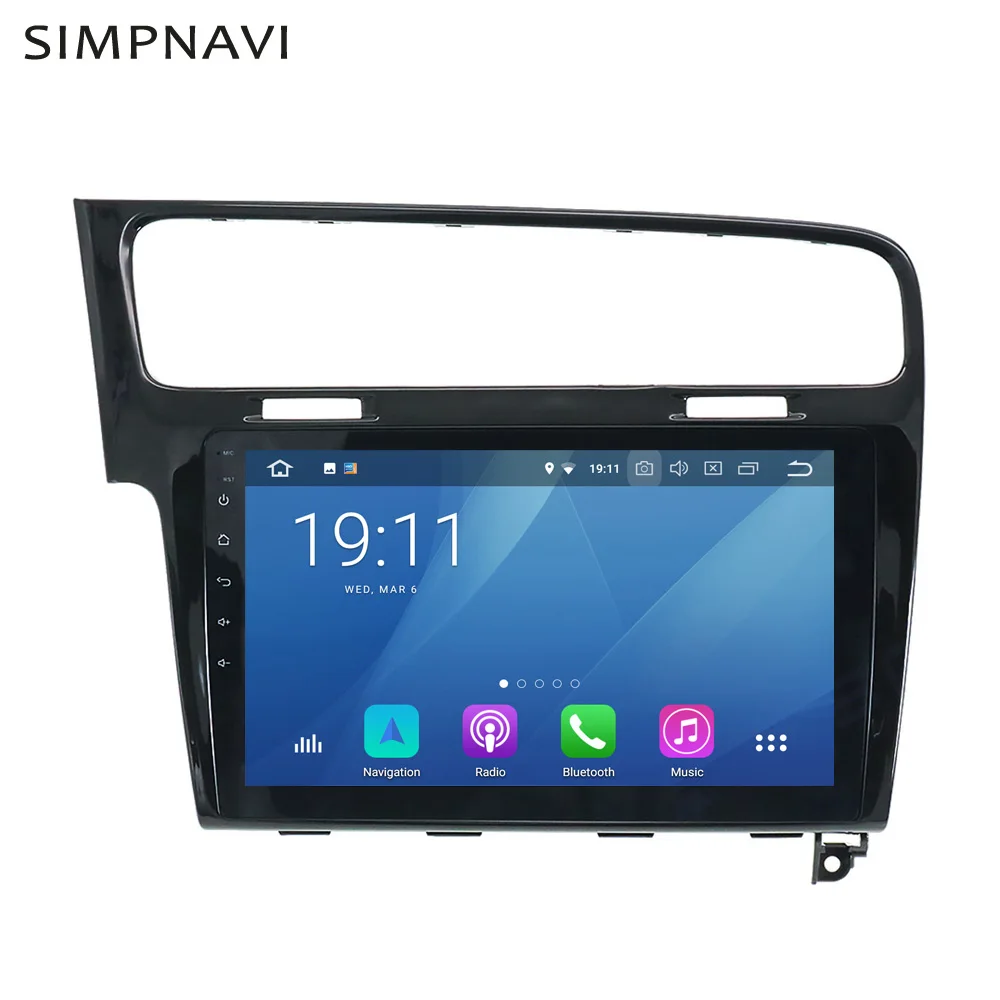 10 1 &quotAndroid автомобильный радиоприемник с навигацией GPS плеер для Volkswagen VW Golf 7 2013 2017