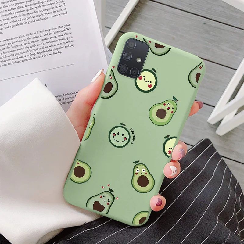 silicone cover with s pen For Samsung Galaxy A71 4G Case 6.7" Avocado Soft TPU Phone Fundas For Samsung A 71 GalaxyA71 Back Cover Bumper Bags Shell Etui samsung silicone case