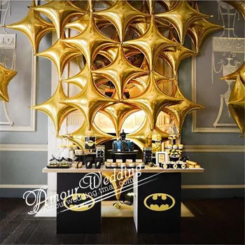 

50pcs 10/26inch Gold Silver Four Corners Star Foil Balloons Baby Birthday Wedding Decoration Inflatable Stars Air Baby Toys