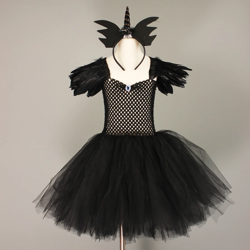 Black Unicorn Tutu Dress Girls 