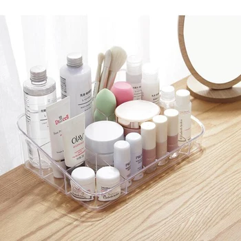 

Transparent Cosmetic Storage Box Lipstick Storage Box Makeup Organizer Dressing Table Storage Desk Finishing 8 Grid Plastic Box