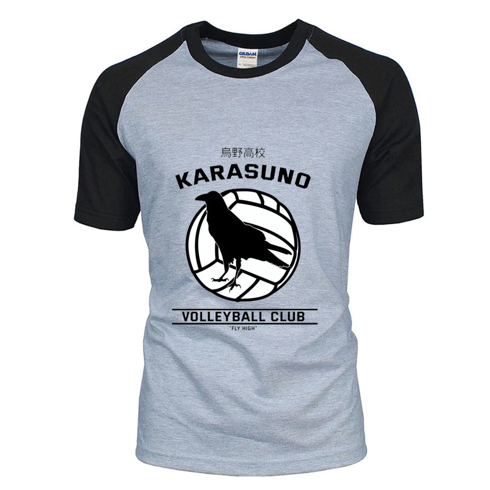 ОЯ Haikyuu футболка Fukurodani Volleyball Club летние свободные футболки с круглым вырезом Топы