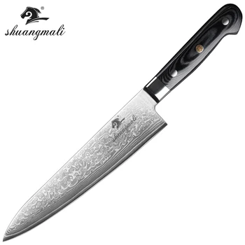 

9 inch Japanese Gyuto Cleaver Knife VG10 Steel Damascus Slicing Kitchen Knife Utility Chef Cleaver Knife With Micarta Handle