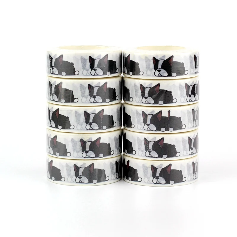 

NEW 10 Rolls /Lot Decorative Cute boston terrier puppy Paper Washi Tapes for Journaling Adhesive Masking Tape Papeleria