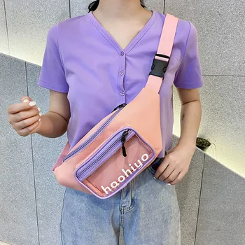 

Crossbody Bags for Women 2020 New Transparent Canvas Bag Jelly Bag Fashion Trend Women Chest Bag Waist Bag Hot Sale Shoulder Bag