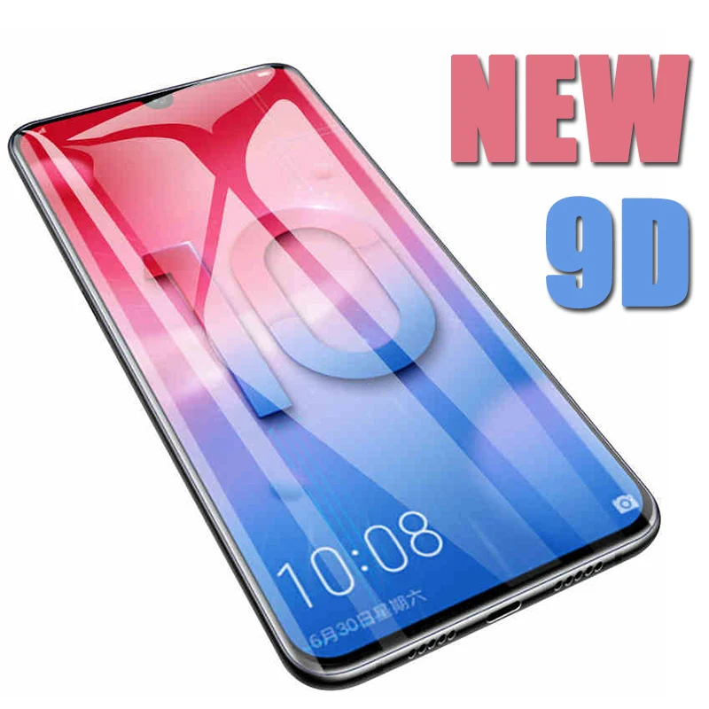 

9D Full Glue Protective Glass On Honor 10 lite 9 light 8 lait 20 pro Screen Protector Tempered Glass For Huawei Honor 8x 8c 9x
