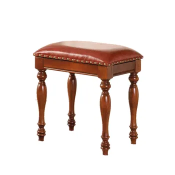 

American country solid wood dressing stool European-style simple bedroom chair makeup stool piano guzheng stool shoe stool